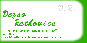 dezso ratkovics business card